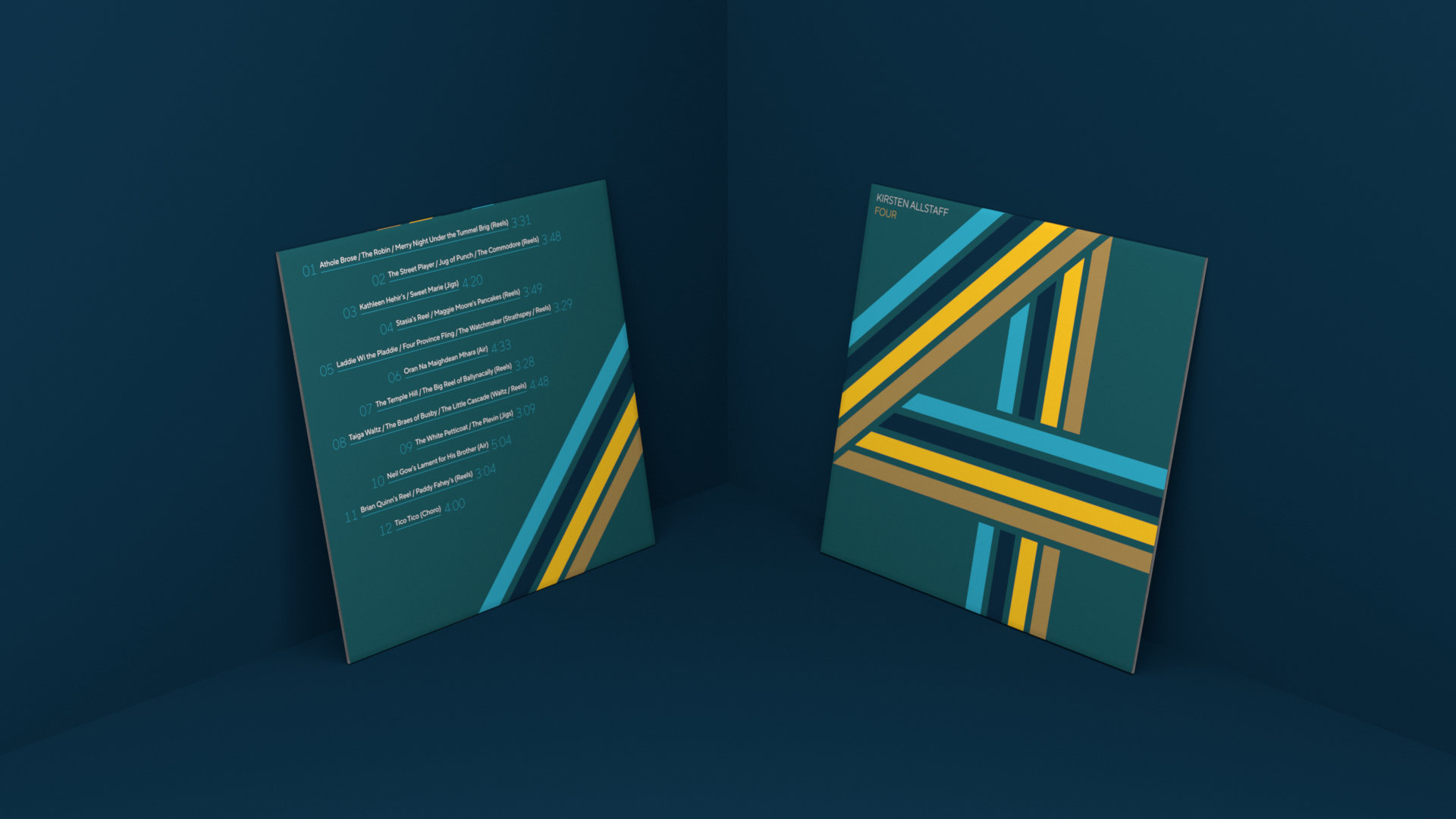 Präsentation des Plattencovers „Four“ von Kirsten Allstaff.